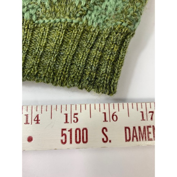 Vtg Harridge Row at Bonds Geometric 100% Virgin Wool Men's Green Sweater Large - Picture 7 of 9